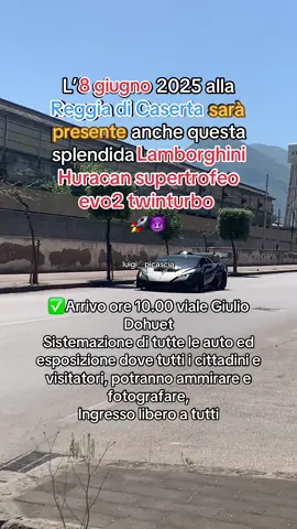 Federazione Italiana Supercar⭐️⭐️⭐️⭐️⭐️ COMUNICA: Con il patrocinio del Comune di Caserta Con il patrocinio della Regione Campania Con il patrocinio dell'Aeronautica Militare (scuola specialisti) Data:08 Giugno 2025 Raduno Supercar:Reggia di Caserta con ingresso nell'Aeronautica Militare Open Day a porte aperte dove tutti i cittadini potranno entrare ammirare tutti gli aerei e le Ferrari e Lamborghini nell'area Militare😍 Ammirare Ferrari e Lamborghini accanto agli aerei dell'Aeronautica Militare sarà un evento MEMORABILE / EPOCALE ROMBO DI MOTORI TRA L'ECCELENZE ITALIANE PIU ELEVATE AL MONDO PROGRAMMA RADUNO 08 GIUGNO 2025 Previsioni 70/80 Ferrari /Lamborghini 15.000/20.000 visitatori Presente oltre 10 Miss Reginetta D'Italia ✅Arrivo ore 9.30 uscita autostrada Caserta nord  ✅Arrivo ore 10.00 viale Giulio Dohuet Sistemazione di tutte le auto ed esposizione dove tutti i cittadini e visitatori, potranno ammirare e fotografare, Ingresso libero a tutti ✅Alle 12.:00 entrata con le supercar nell'aeronautica Militare Posizionamento Supercar accanto agli aerei dell'aeronautica potranno anche entrare tutti i cittadini nella zona Militare ( SPETTACOLO. PURO) ✅Alle 13.00 partenza per il pranzo al ristorante Hotel Plaza Caserta un ristorante elegante e moderno con le sue cascate scenografiche all'interno Dopo il pranzo un brindisi di saluto a tutti i partecipanti Entra anche tu nel club della Federazione Italiana Supercar per distinguerti dagli altri e fare la differenza N.b:sono ammesse solo Ferrari e Lamborghini di un livello alto Per info & prenotazione non esitare a contattarmi: Presidente: Luigi lossa Info@federazioneitaliasupercar.it www.federazioneitalianasupercar.it #ferrari #lamborghini #raduni #elite #lusso #business #federazioneitalianasupercar #automotonapoliexpo@Federazione Italiana Supercar  #ferrari #f #lamborghini #porsche #cars #bmw #supercars #mercedes #car #mclaren #ferrarif #supercar #audi #carsofinstagram #formula #carporn #luxury #racing #gt #v #bugatti #carswithoutlimits #scuderiaferrari #s #carlifestyle #luxurycars #astonmartin #carphotography #ford #gtb 