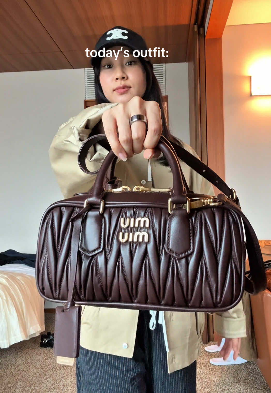 quick outfit check before a day out in Tokyo  #outfitideas #OOTD #miumiu #miumiujacket #miumiubag #outfitinspo #springoutfit 