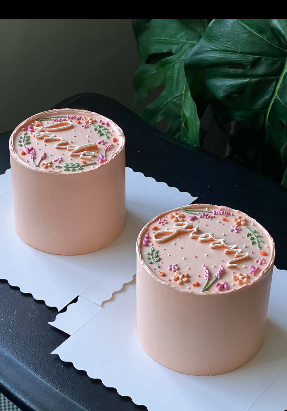 We love @Biscoff in this house 🤭 But seriously how cute are these matching mini cakes!! I think every bride and groom should get their own personal cake imo . . . #kutiwacakes #caketok #fyp #manchester #cakedecorating #cakevideo #caketiktok #biscoff #courthousewedding #brideandgroom #bride #groom #bentocakes #minicakes #boho #bohocake #pipedflowers #cakedesign #simplecake #weddingcake 