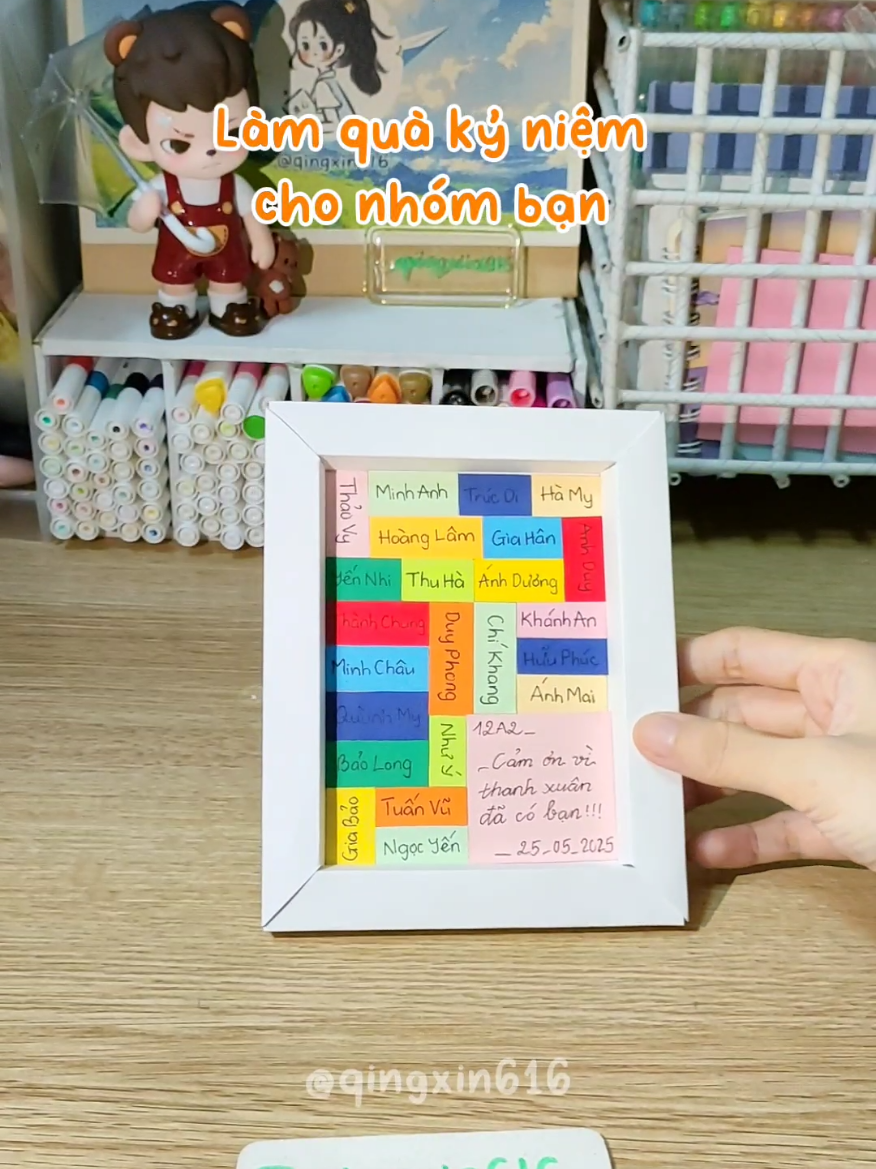 Làm quà kỷ niệm cho nhóm bạn  #handmade #DIY #thucong #gocsangtao #tuoihoctro #hocsinhcap3 #thanhxuan    #LearnOnTikTok #qingxin616 #xuhuong #xh 
