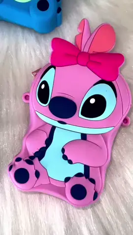 Bolsa lilo & Stitch Angel Com Alça Infantil Silicone Regulável Azul Rosa Porta Moedas Fofa #TikTokShopChegou