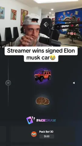 Streamer wins signed Elon musk car😭 #kickstreaming 