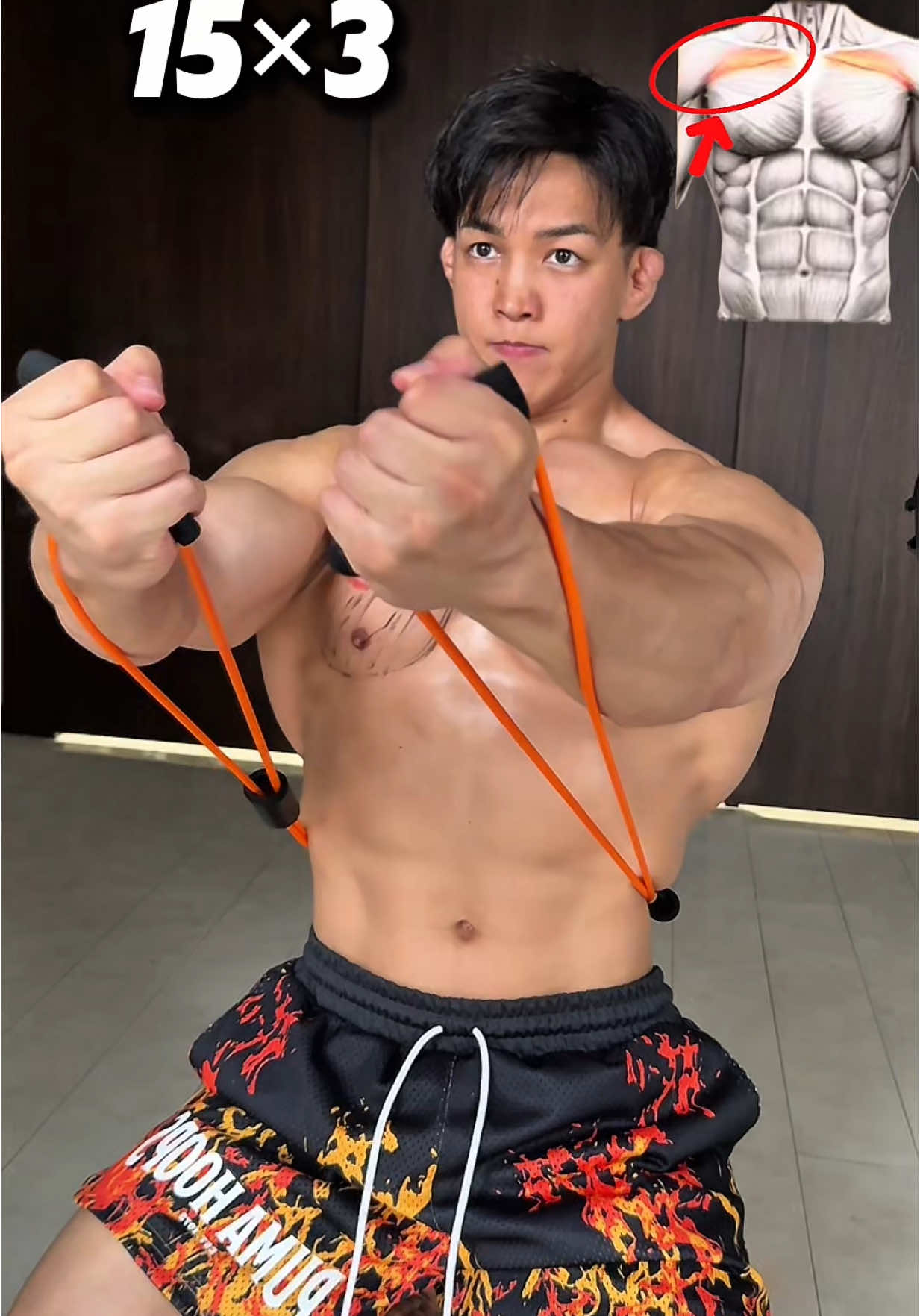 Tube Chest Exercise‼️ . . #chest #chestworkout #exercise #fyp #おすすめ #おすすめにのりたい #バズる #Fitness #bodybuilding 