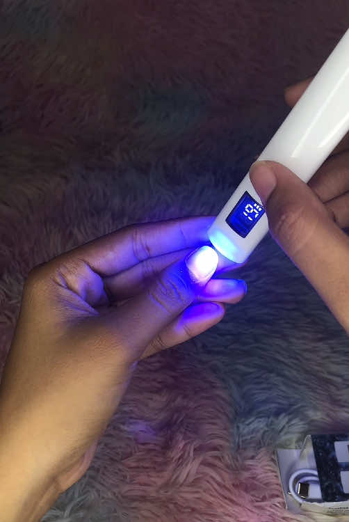 Looking for affordable mini portable uv light nail quickly dry lamp? Check this out!! #uvlight #uv #nailtech #fyp #trending 