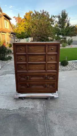 When I saw the ad for this dresser on Marketplace, I immediately knew it was something special. Whether it was a Thomasville, Bassett, Hooker or whatever, I knew it was a solid wood vintage piece that I had to have. I picked it up within the hour! After I got it home and started to go over it, I discovered it was an American of Martinsville, one of my favorite makers! Yay! The style with the thick drawers with large wood carved insets was so appealing and I knew the moment I saw it that I wanted this to be dark green with a stained base. So, I got busy cleaning, sanding and staining! Then into the tent for the addition of a custom blended dark olive. Other than a few mishaps, which are bound to happen on nearly every piece, I almost dropped it, then I poured stain inside while trying to stabilize it, ugh. Then the hardware installation was the last step until the longest screws I had in my inventory weren’t even long enough to get through these 19 pound drawers! So, I used my countersink bits and created a space for the head of the screw to fit flush into the back of the drawer face. Then the hardware easily attached. This dresser is now exactly how I envisioned it. Modern, yet still holding on to its traditional style. Viewing these videos on FB or YT will provide all product details and links. #refinishedfurniture #FurnitureTransformation #FurnitureMakeovers #CreativeHome #DIYHomeDecor #UpcycledLiving #HomeRenovation #HandmadeFurniture #CraftedSpaces #HomeStyleUpgrade #refinishedfurniture #furniturerefinishing #vintagefurniture #neutraldecor #navy #furnitureflip #fauxbamboo #ipainteditpretty #farmhousefriday #furnitureflipping @WagnerSpraytech 00:00 Intro 00:34 Hardware removal and cleaning 00:57 Sanding 01:57 Stripping the base 02:48 Wood Filler 03:48 Staining the base 05:41 Set up spray tent 05:51 Primer 07:08 Paint 08:26 Hardware 08:40 Countersink screws 09:28 Final reveal