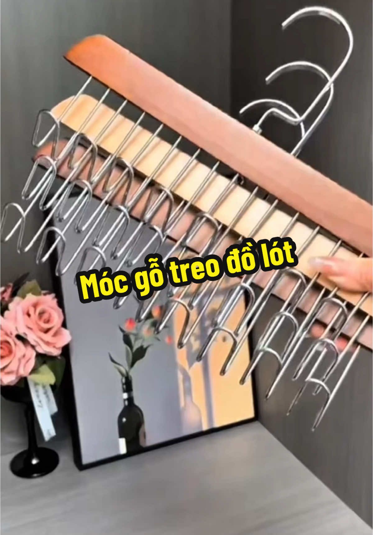 Combo 5 móc gỗ treo đồ lót áo dây chỉ mấy chục 🌿🌿 #giadungtienich #mocgotreoquanao #mocgotreodolot #foryou 