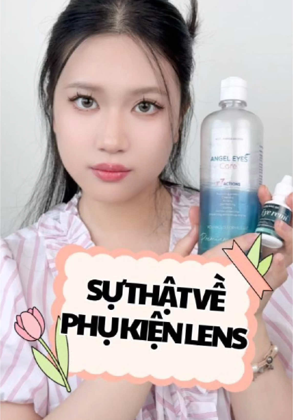 Đeo Lens nhớ tìm hiểu cả nước ngâm nhỏ mắt nhá #lensforgirlss #kinhaptrong #lenshanquoc 