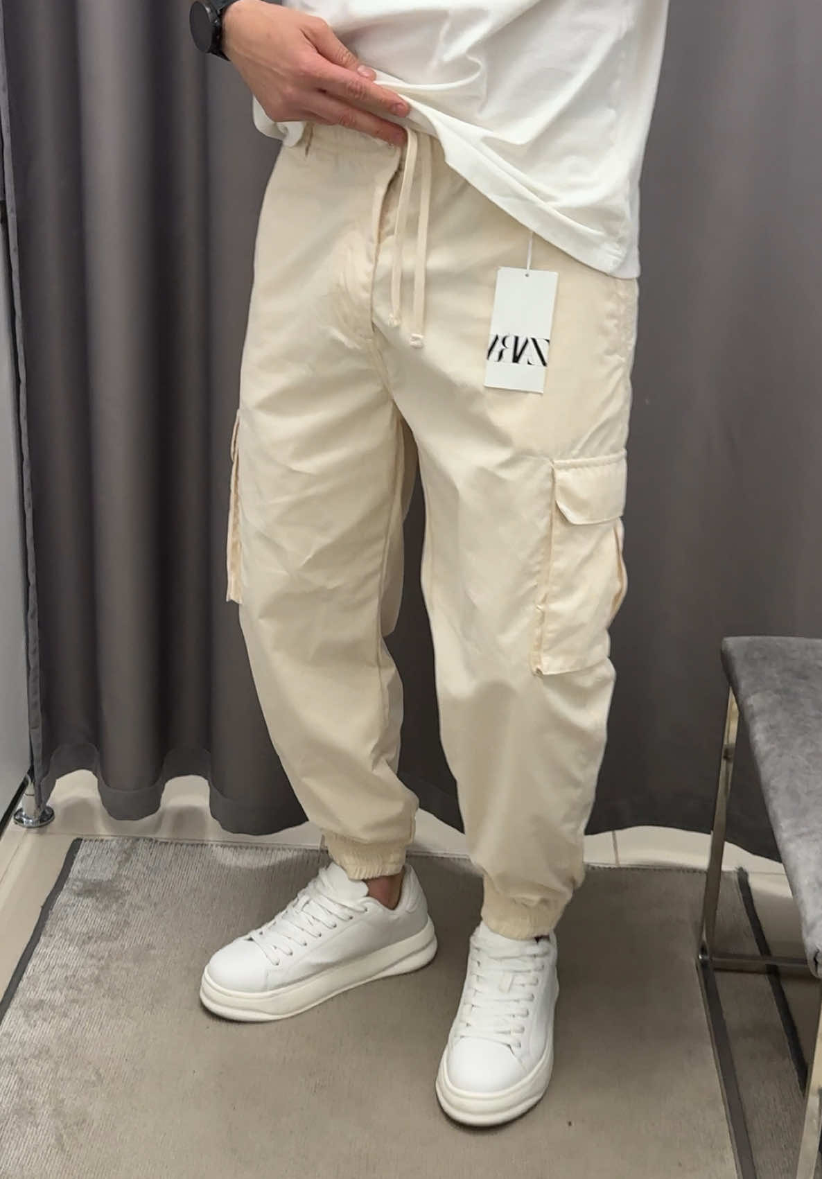 ✔️1389 грн Джогери CARGO ZARA з плащівки розмір L  сірі в розмірі XL art.8574/346 #menfashion #zaraoutfit #zarastyle 