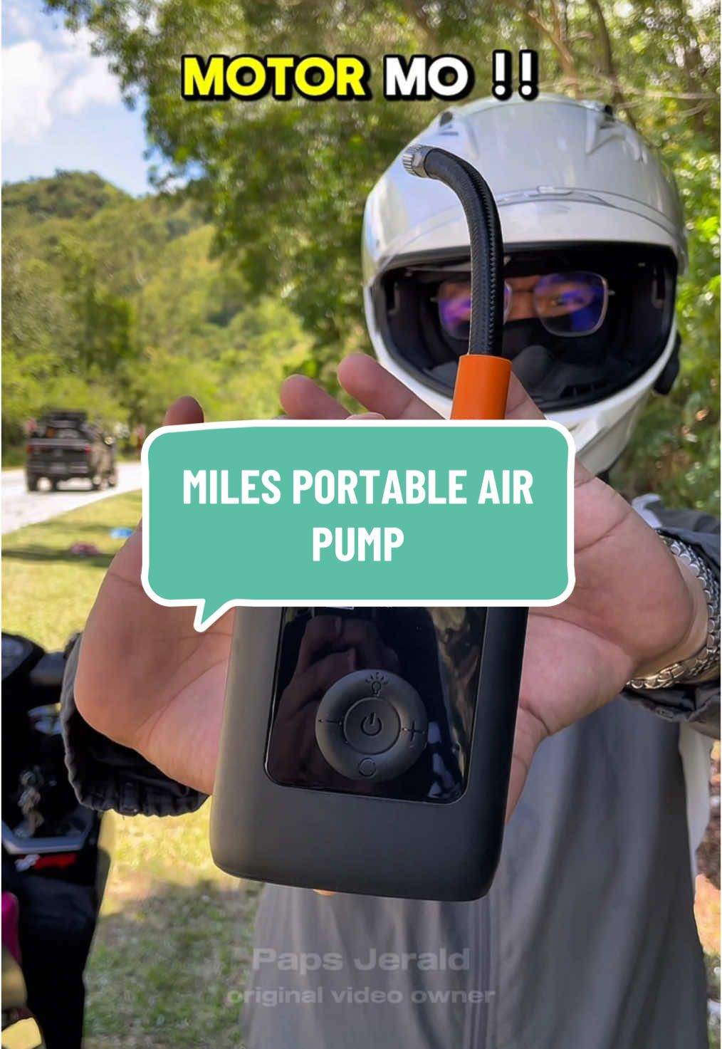 Miles portable air pump, Bagay na dapat ay meron ka sa motor mo. #portableairpump #airpump #tireinflator #musthave #motorcycleneeds 