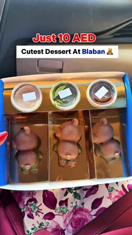 Cutest Dessert At @بــ لبن الإمارات - B.Laban Just 10 Aed 🧸  One Peice Teddy Bear With Your Fav Sauce 10 Aed 3 Peice 25 Aed 📍Blaban  #balaban #blabandessert#pistachio#kunafah#foryoupage#ajmam#dessert#viraldessert#dubaitrends #foryoupage#goviral #tiktokviral