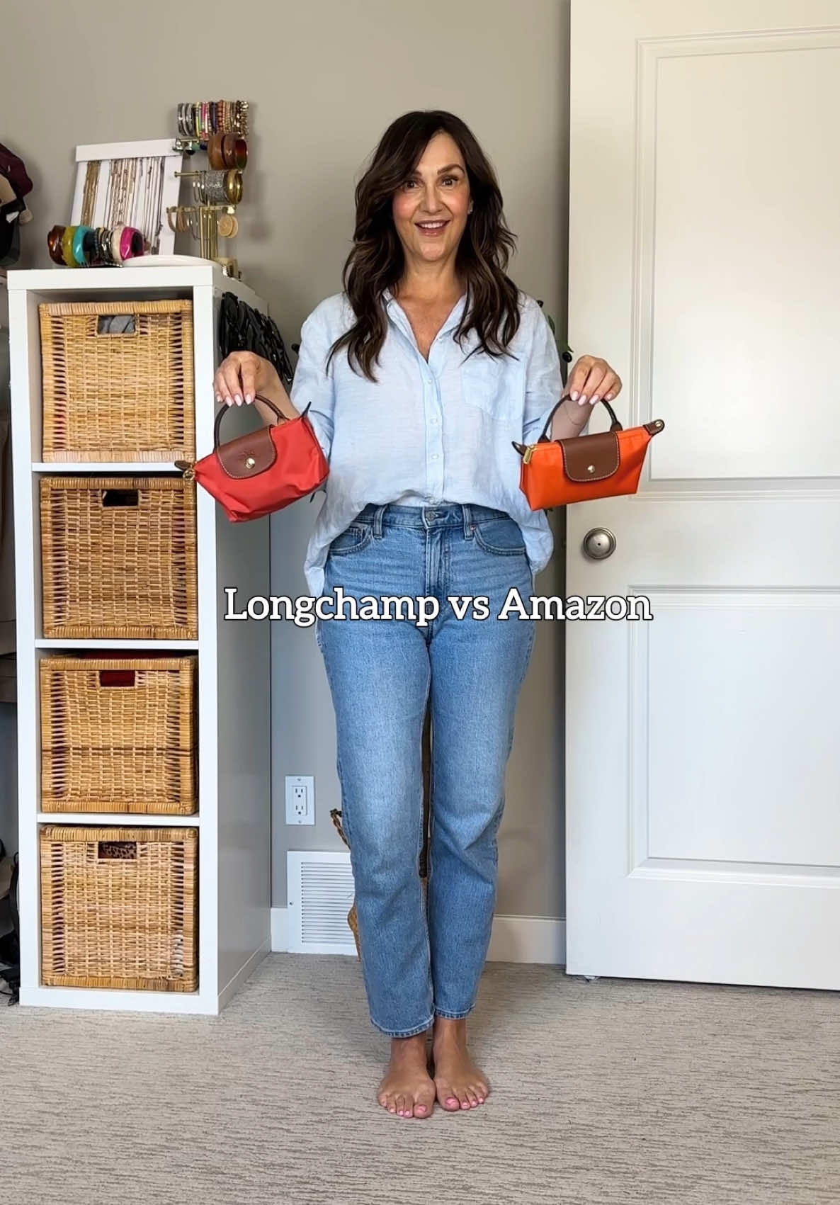 Longchamp vs Amazon - the cutest little bags and so similar but a few key differences! Which one is your fave? I usually don't mind paying a bit more for nicer finishes but in this case I prefer the brighter orange color and the strap makes all the difference! Linked on my LTK and under “bags” on my Canadian and US Amazon pages (note my exact bag is from .ca and shade “fresh orange” 🧡 mini bag, Longchamp bag, Amazon bag, Longchamp Le Pliage original pouch, Amazon mini bag with strap 