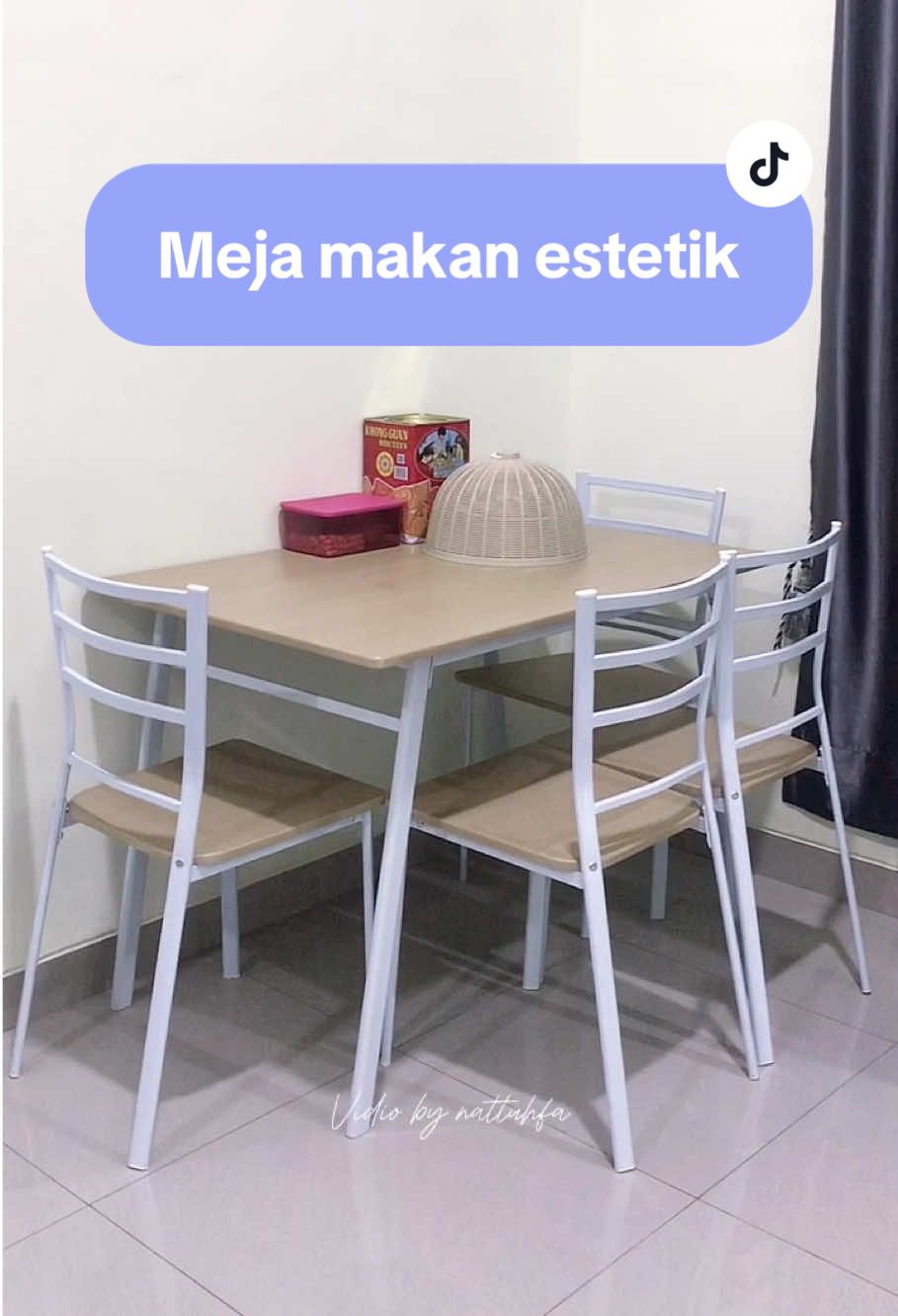 Meja makan minimalis, estetik, dan kokoh🏠🍝🍒 #mejamakan #mejamakanminimalis #mejamakanestetik #murah 