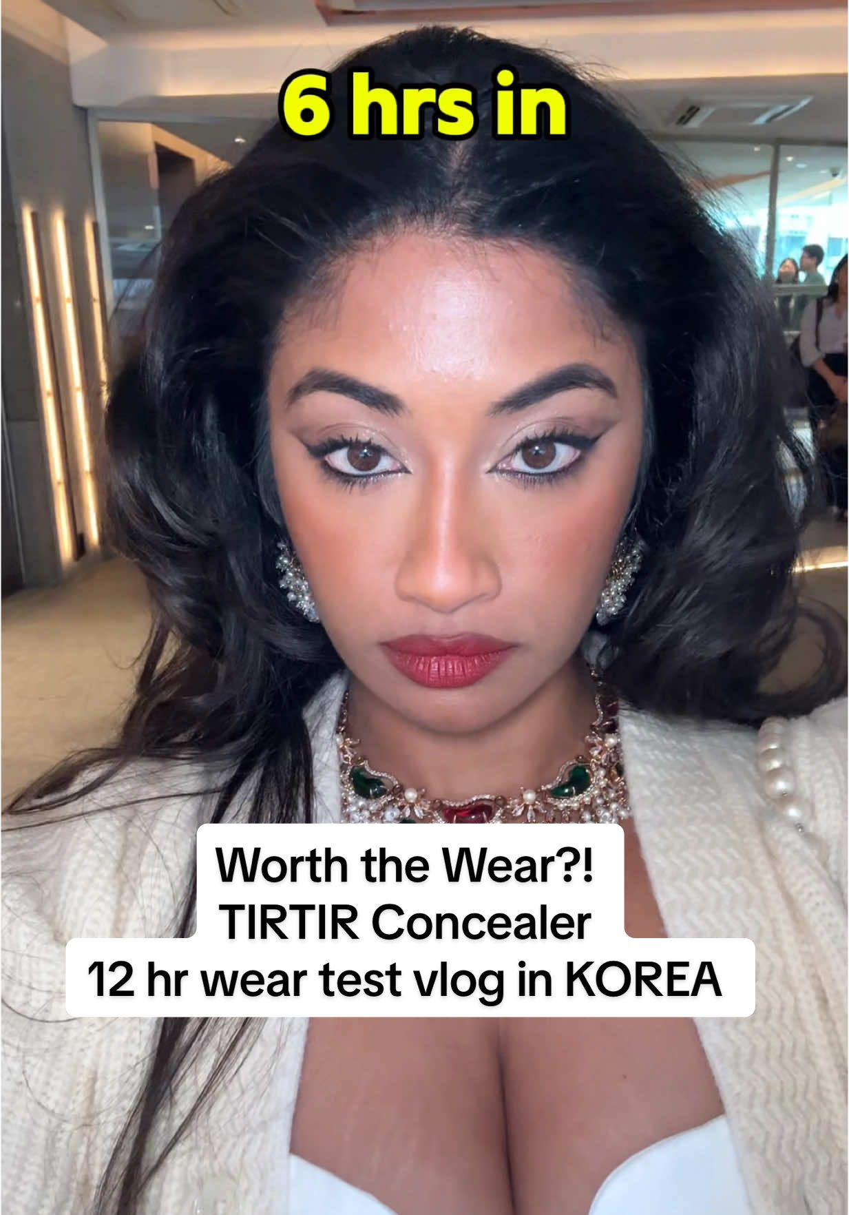Replying to @DrNicoleCampbell This concealer SURPRISED ME 🤨 I think it was also a little risky wearing a new concealer to basically a red carpet event 🤣 thank you @TIRTIR Inc. for having us and congrats on the new concealer launch!  #tirtirconcealer#browngirlmakeup#worththewear#tirtir#kbeauty#koreavlog#tirtirstore#tirtirseongsu#browngirl 