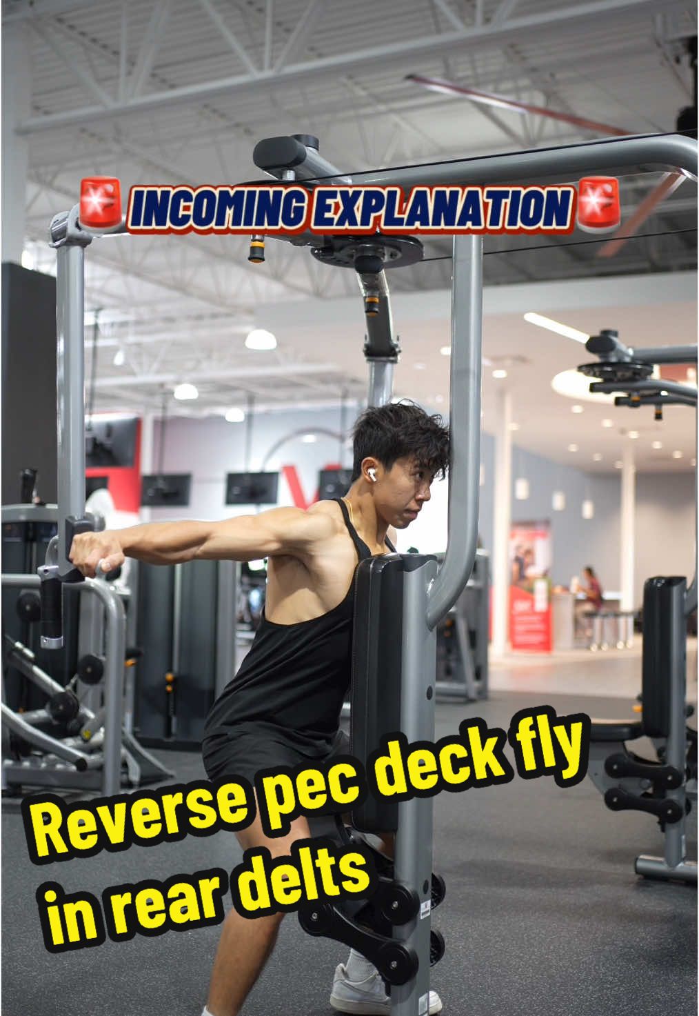 A lot of lifters do the reverse pec deck fly to grow their rear delts… not their mid back. So if this is you and you find yourself feeling more of your back than the rear delts, this will help. #fyp #Fitness #gym #bodybuilding #TikTokTaughtMe 