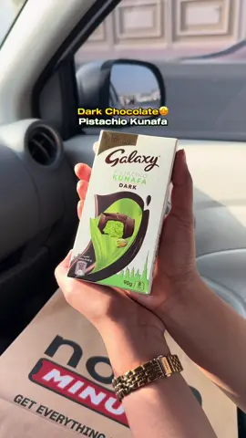 New Galaxy Pistachio Kunafa Dark Chocolate is here! 🍫✨ Moderately sweet, no sugar rush—just pure indulgence for only AED 30. It’s so good, you have to try it! 💚 #GalaxyChocolate #PistachioKunafa #ChocoLovers