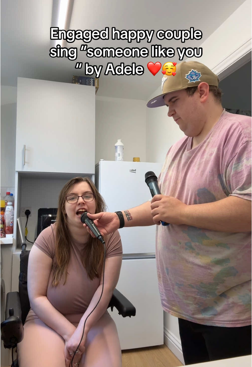 Engaged happy couple sing “someone like you “ by Adele ##foryoupage #singing  #someonelikeyou 