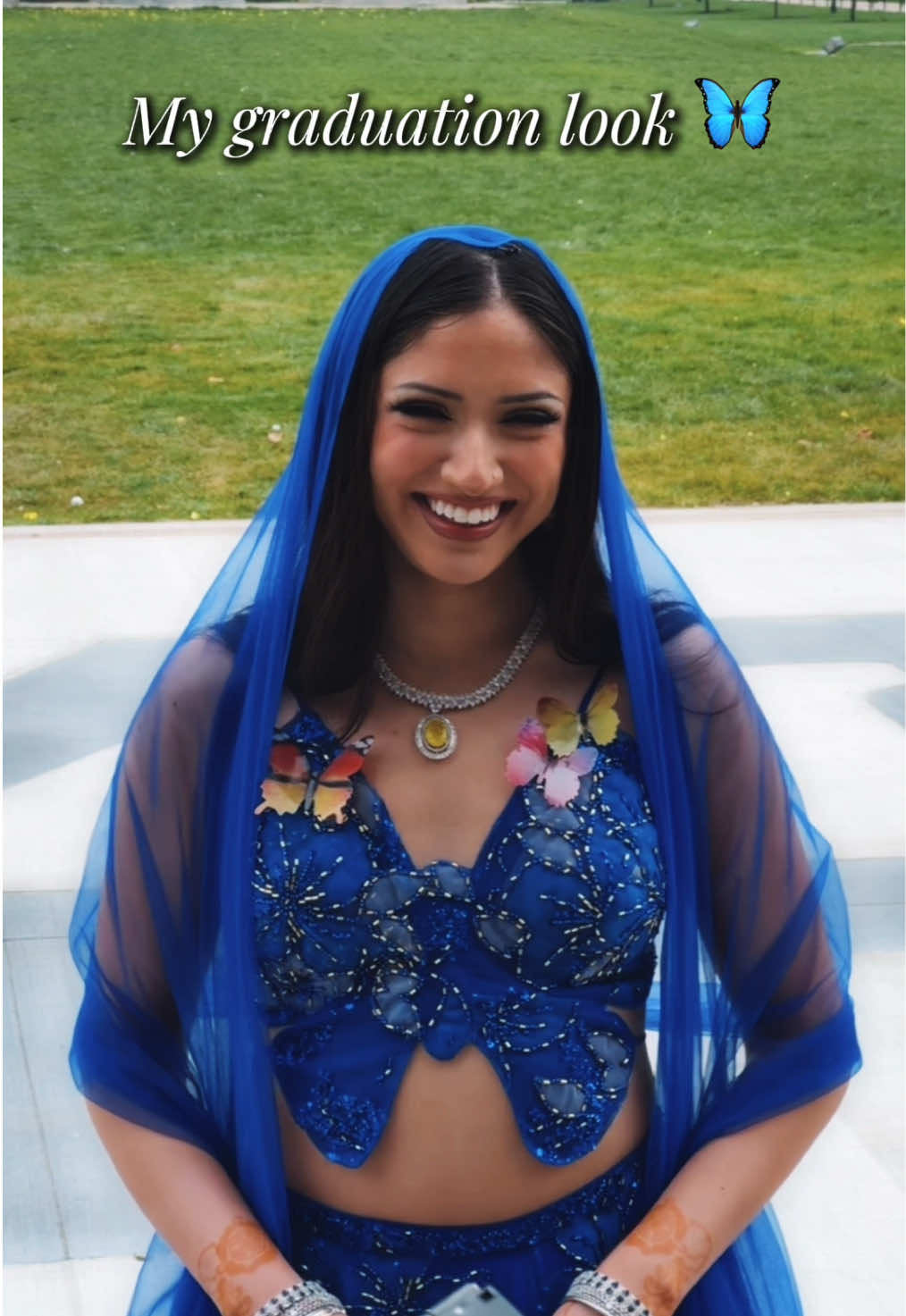 Not having your loved ones at your graduation is hard, but I made sure that they walked with me. My entire look is dedicated to my grandparents🦋 Outfit: @manikjassal