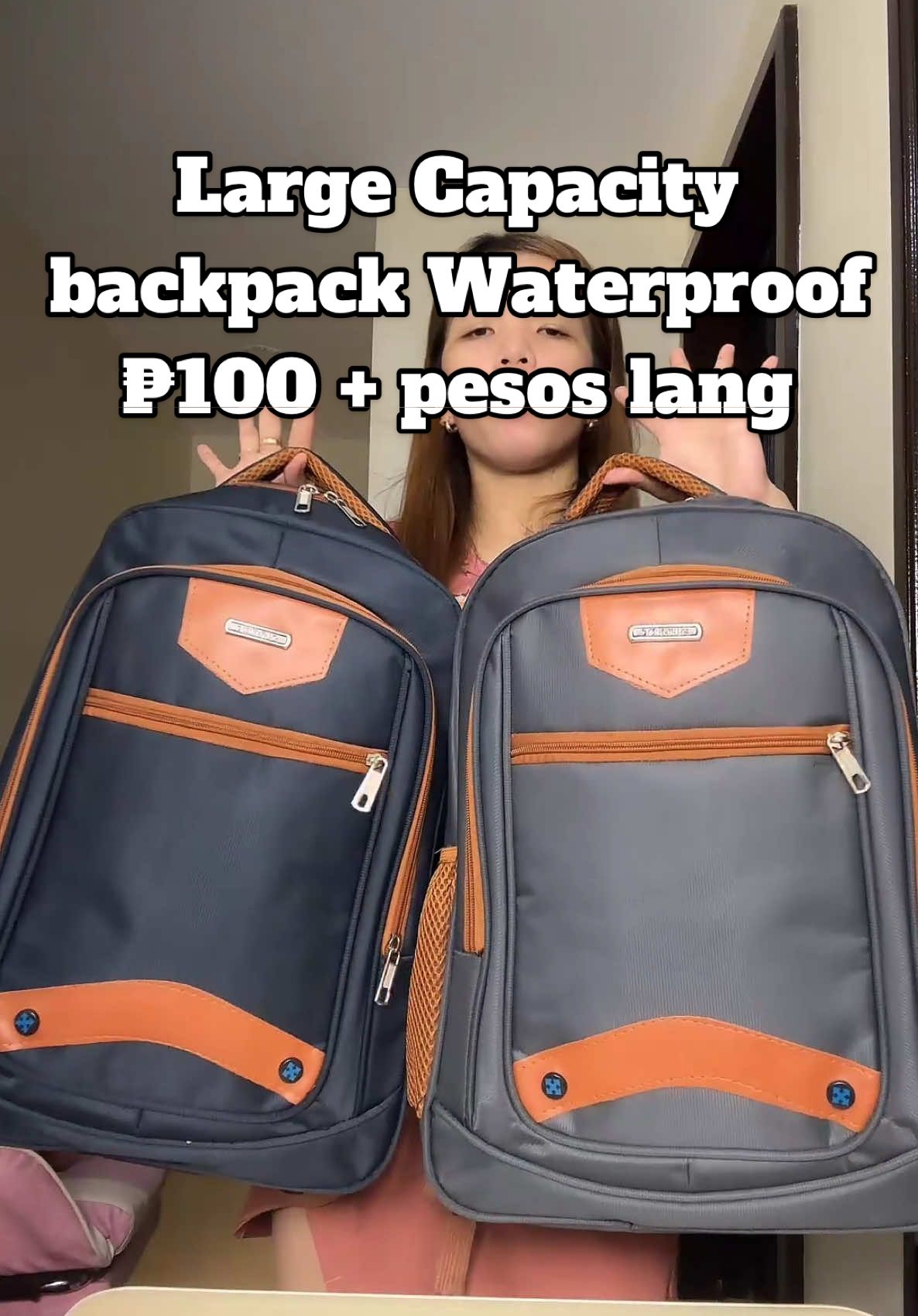 ₱100+ pesos lang  Large capacity  backpack waterproof  #schoolbag #backpack #largecapacity #bag #livehighlights #tiktoklive 