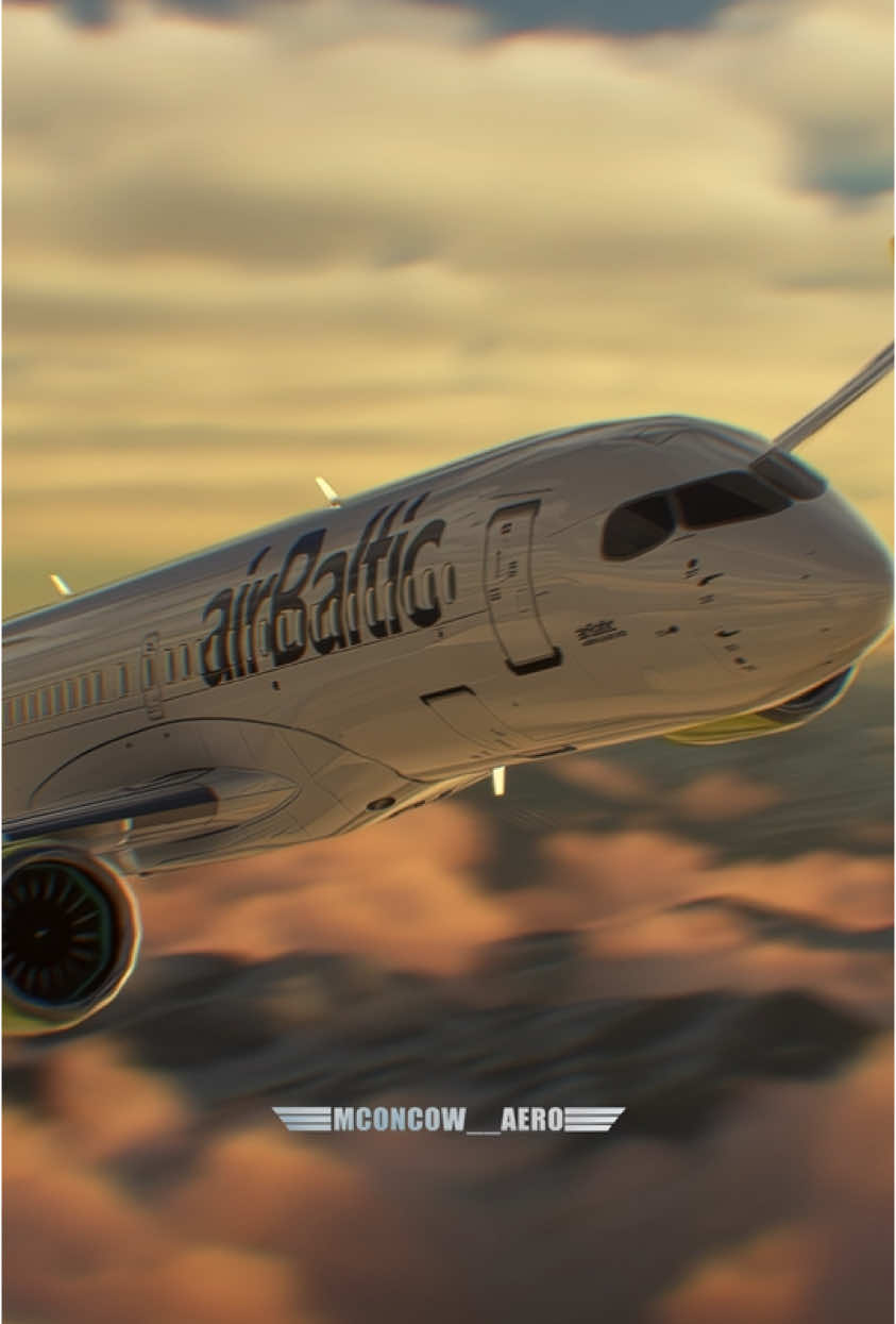 AirBaltic A220 edit 😍💚✈️ | What a fantastic aircraft! Everything looks perfect, just like the airline itself. ;) .  clips: @ostc_aviation  .  .  .  .  #plane #airline #fly #aviation #travel #aircraft #borntofly #sky #airplane #airport #planespotting #nature #instagramaviation #instaplane #aircraft #avgeek #spotting #unifrom #instaaviation #beautiful #spotting #airgroup #flight #pilot #Airbus #boeing #flowers #aviationlovers #spotter #Lufthansa #mconcow__aero 