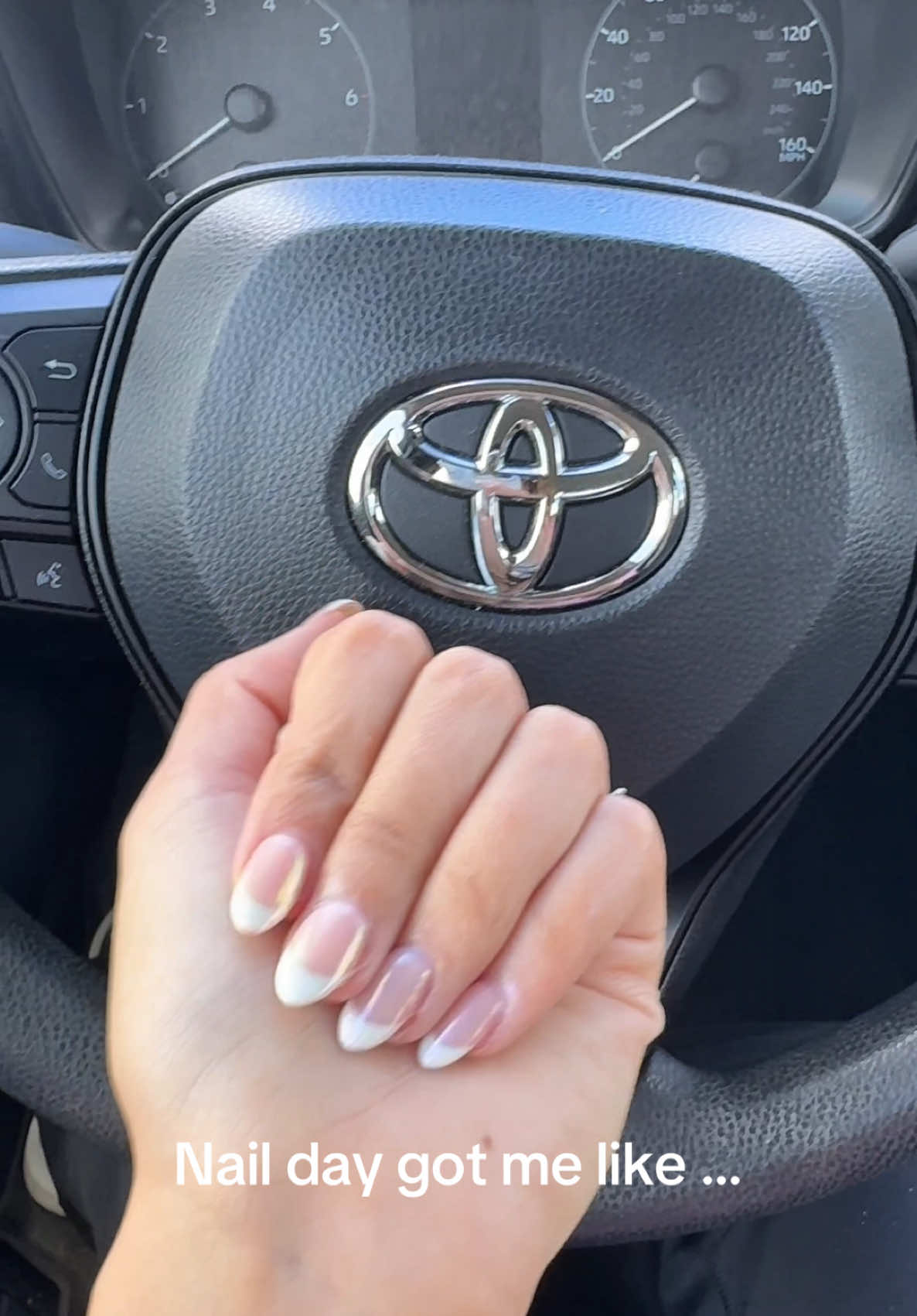 Been a while since I’ve had a French tip and I’m loving them! #nailday #frenchtip 