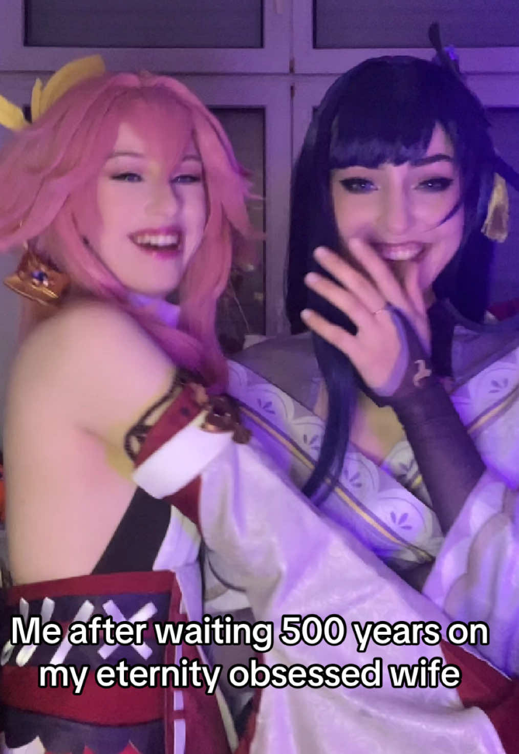 Ignore the back of my wig before filming it was legit styled like the game but because of the tails you couldnt see anything so i was DONE hahahaha @Asal  #eimiko #eimikocosplay #yaemiko #yaemikocosplay #raidenxyae #raidenxyaemiko #raidenshoguncosplay #raideneicosplay #raidenshogun #raidenei #genshin #genshincosplay #GenshinImpact #genshinimpactcosplay #foryoupage #fyp 