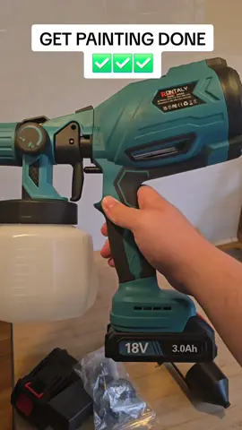 Get your painting done quickly and easily with this 18v cordless electric battery operated paint sprayer.  #painting #decorating #paintsprayer #paintspraying #DIY #diyproject #garden #homedecor 
