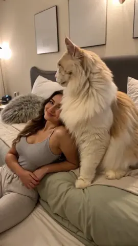 🐾Cutest Duos You’ll See Today!💞 #hugepet #FluffyCat #GiantCat #BigCat #cat #cattok #PrettyGirls #bigkitty 