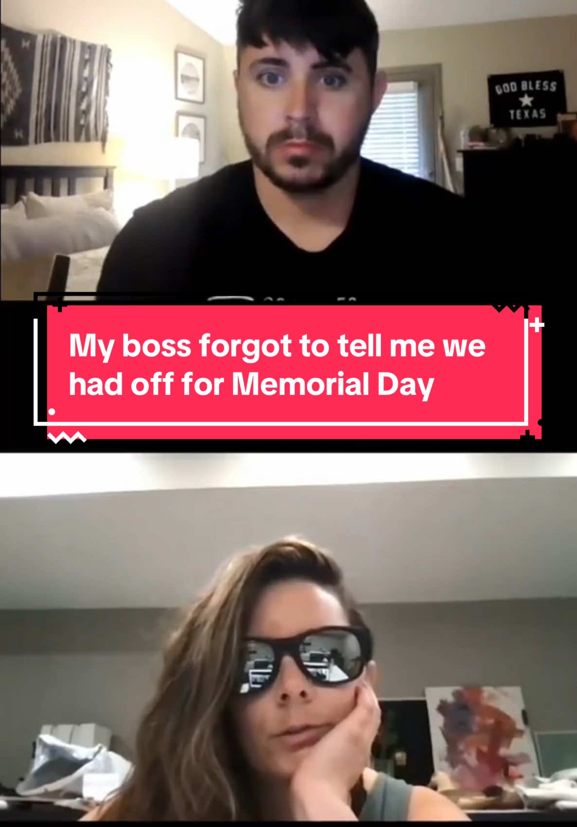 @Brittany Baker @Johnny Dockman #work #workfromhome #workremote #workbestie #boss #workfriends #corporate #corporatelife #remoteworking #workbff #officehumor #job #wfh #memorialday