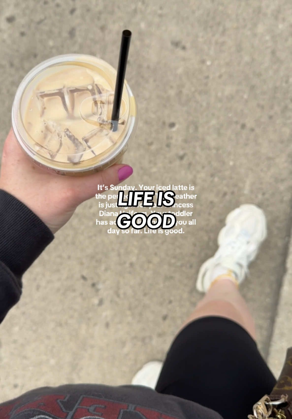 It really is the little things sometimes ✨ #toddlermom #motherhood #weekend #icedlatte #princessdiana 
