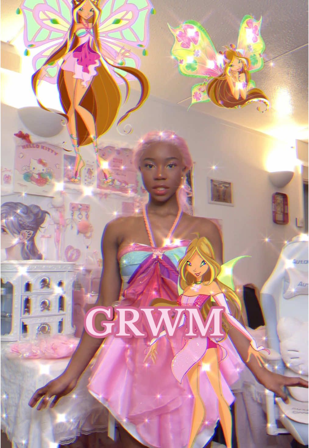 GRWM for Comic Con🧚🏾‍♀️🌸 Stressed, no sleep and 1 hour to come up with a Winx Club cosplay😭 if I had more time I’d have definitely altered the og dress. Thank you so much to @Winx Club for inviting me💖 ⋆｡‧˚ʚ🍃ɞ˚‧｡⋆ Cosplay @Uwowo Cosplay  top, skirt, socks, wig, wand @AliExpress  Butterfly accessories, leaves & wings @Temu  Shoes @ROMWE  ★彡 #winxclub #winxclubcosplay #winxclubflora #comiccon #tianakungrwm #grwm #chaoticgrwm #tianacore #cutecosplay #alternativefashion #y2kfashion 