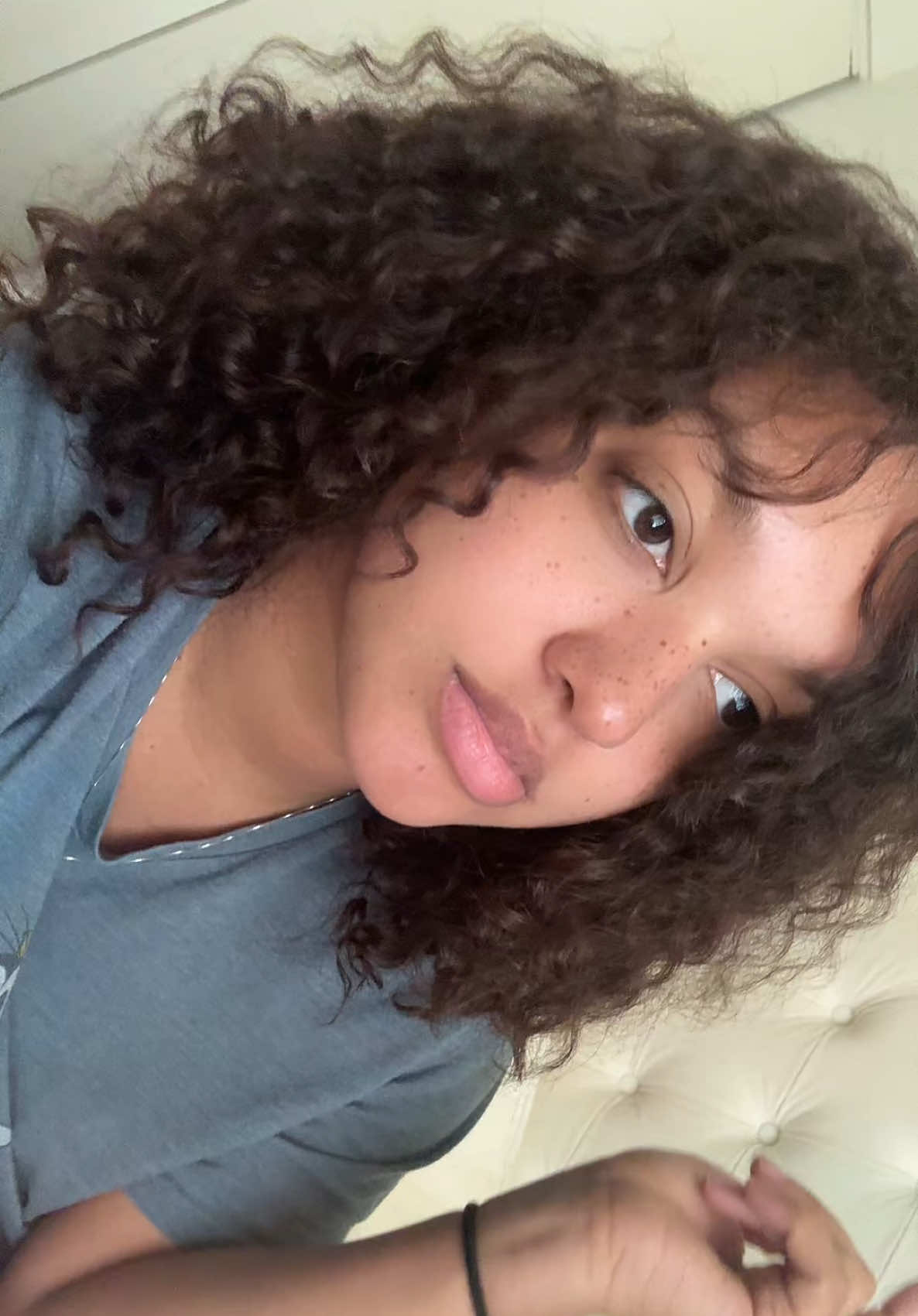 Oop #curlyhair #freckles 