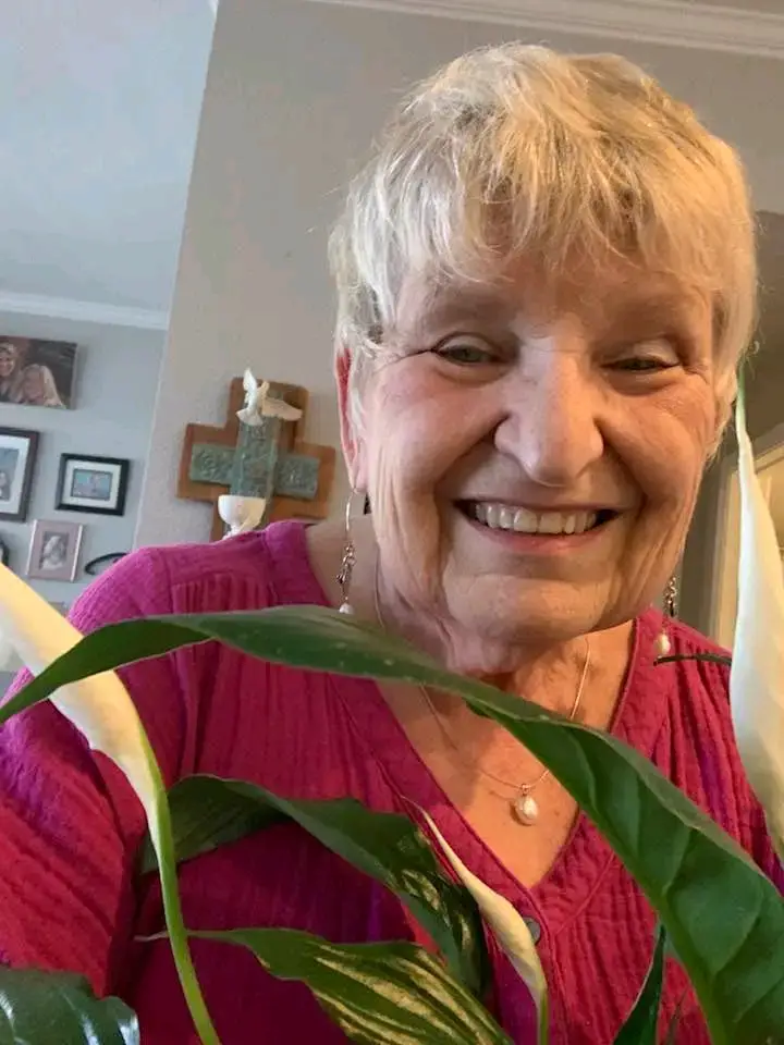 Heading to church…..my happy place on Sunday morning. My peace plant actually has three blooms reminding me of three daughters and The Trinity ⭐️