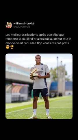 Les meilleures réactions après que Mbappé remporte le soulier d’or le fameux flop 😹🏆 #mbappe #ballondor #realmadridfc #yamal 