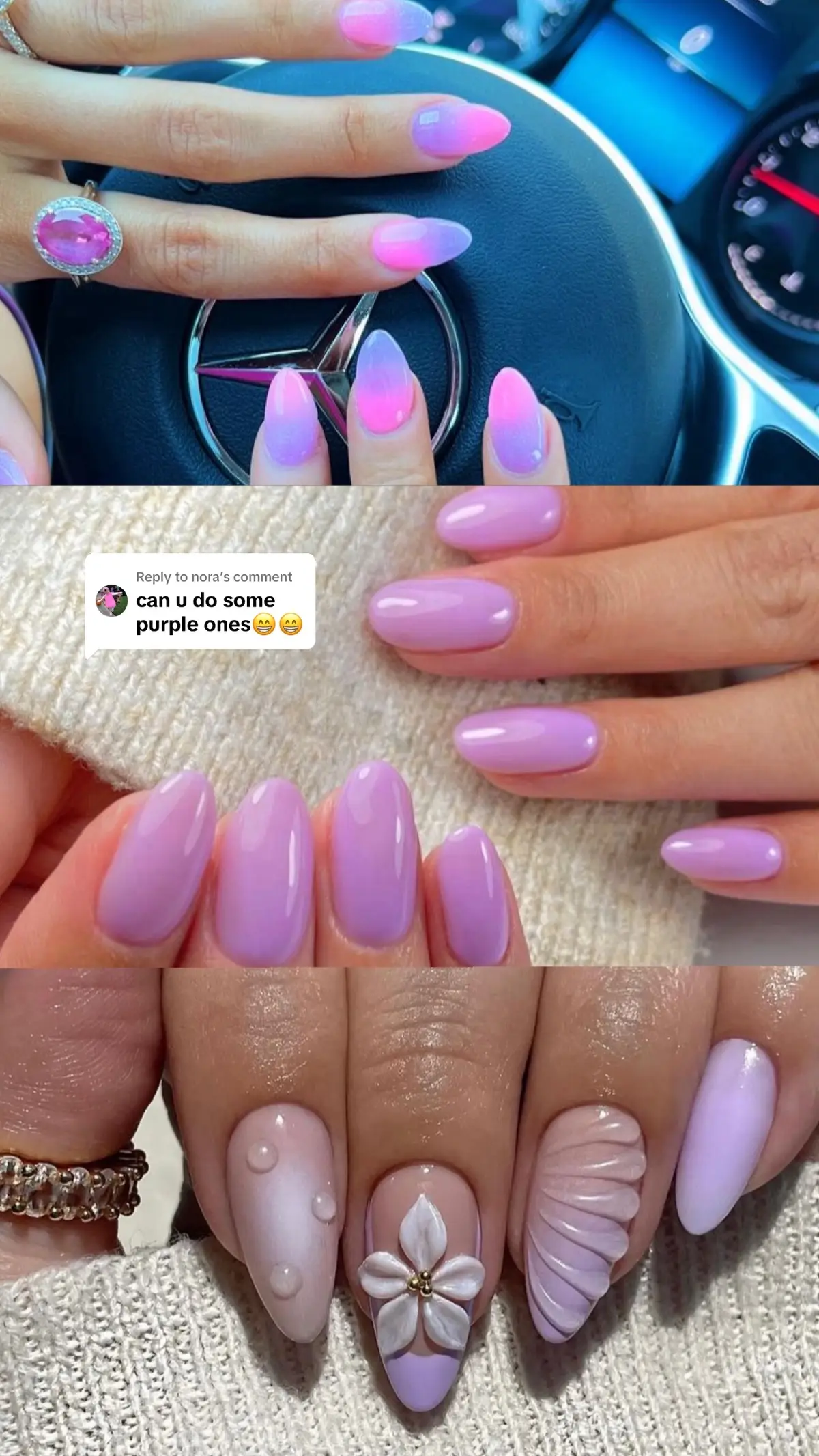 Replying to @nora purple nails for summer 💜💟 #nailinspo #nails 