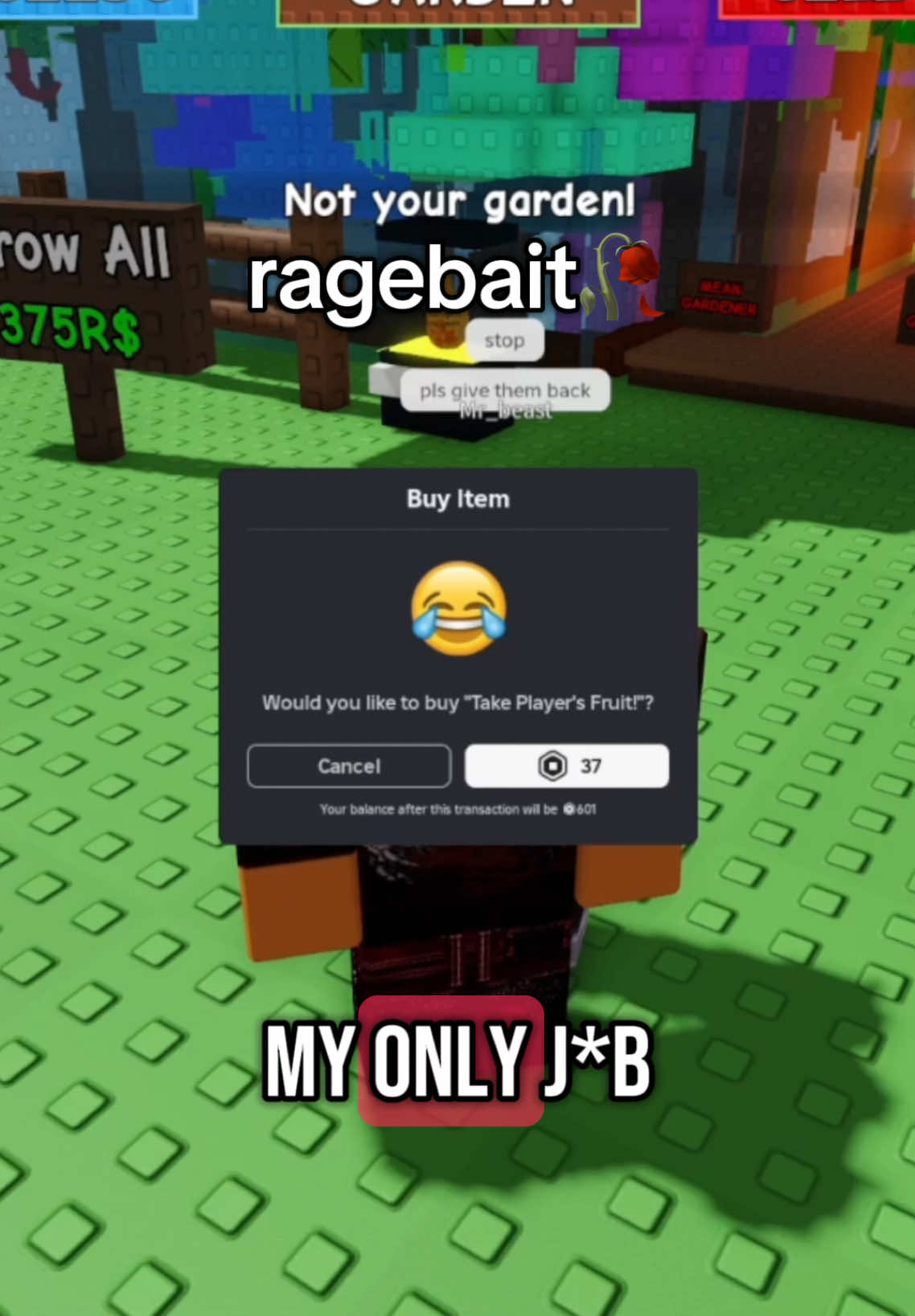 Yes I censored the word j*b💔 #growagarden #fyp #roblox