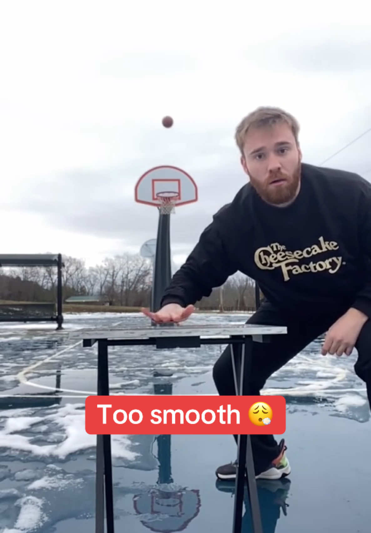 That was cold 🥶 (via @Mr Bearded Dragon) #trickshot #basketball #hoops #Skateboarding 