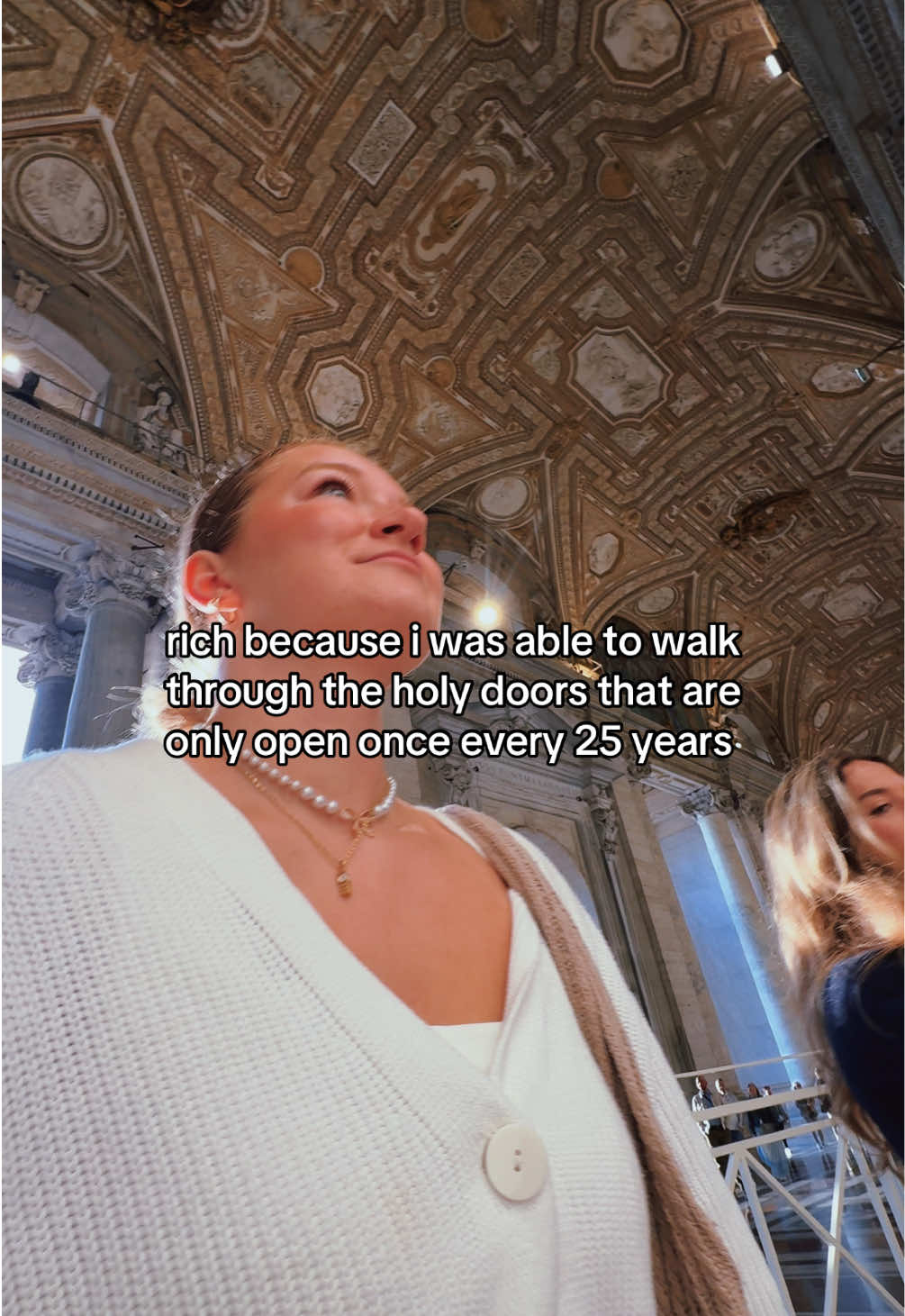 what a cool experience🥹 during the Jubilee year, the Holy Doors at St. Peter’s Basilica in Rome are open. The Jubilee year happens only once every 25 years. This was a once in a lifetime thing that I will always remember!!! feeling rich because of the experiences i was lucky to have over the last 9 months💖  #rome #romeitaly #holydoors #jubileeyear #stpetersbasilica #catholicchurch #italy #travel #europe #europetravel #italytravel #rometravel #onceinalifetime 