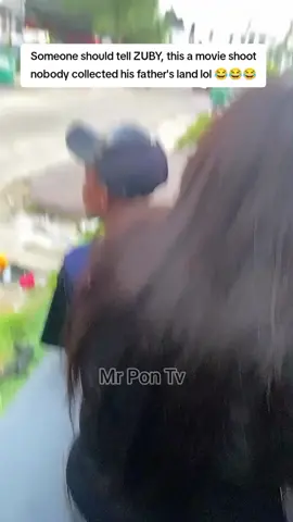 Someone should tell ZUBY, this a movie shoot nobody collected his father's land lol 😂😂😂 #zubbymichael #nollywood #movie #behindthescenes #mrpontv #fyp #viralvideo 