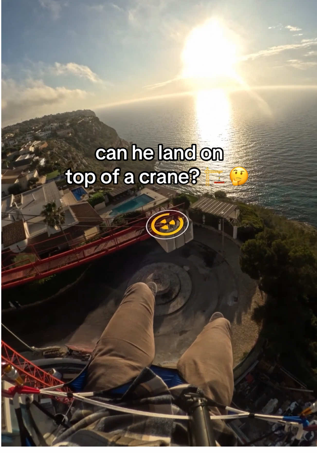 the construction workers watching: 👁️👄👁️ #redbullskydiving #givesyouwiiings #skydive #paragliding 
