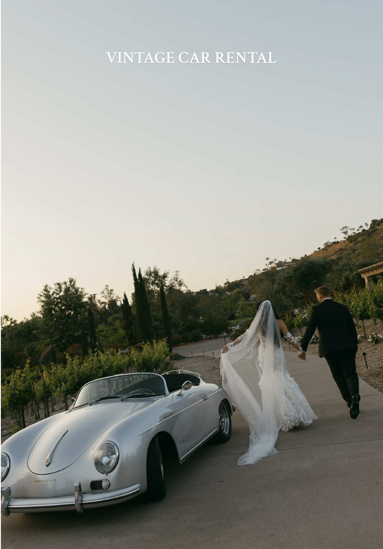 1000% one of the best decisions we made for our wedding day— still obsessing over all of these💍🎥💌 @Sydni Shea Photography #vintagecar #wedding #weddingday #weddingtiktok #married #sunset #couplephotoshoot #fyp #viral 