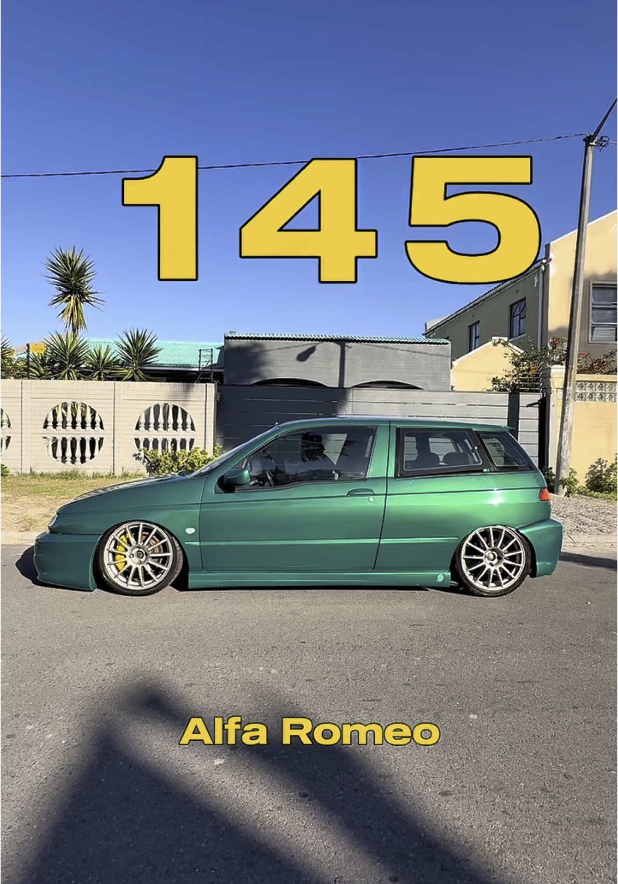 First time out in the sun since OTF24 #alfaromeo #alfaromeo145 #bagged #stanced #busso #airsuspension #brembo #airlux #zender #capetown 