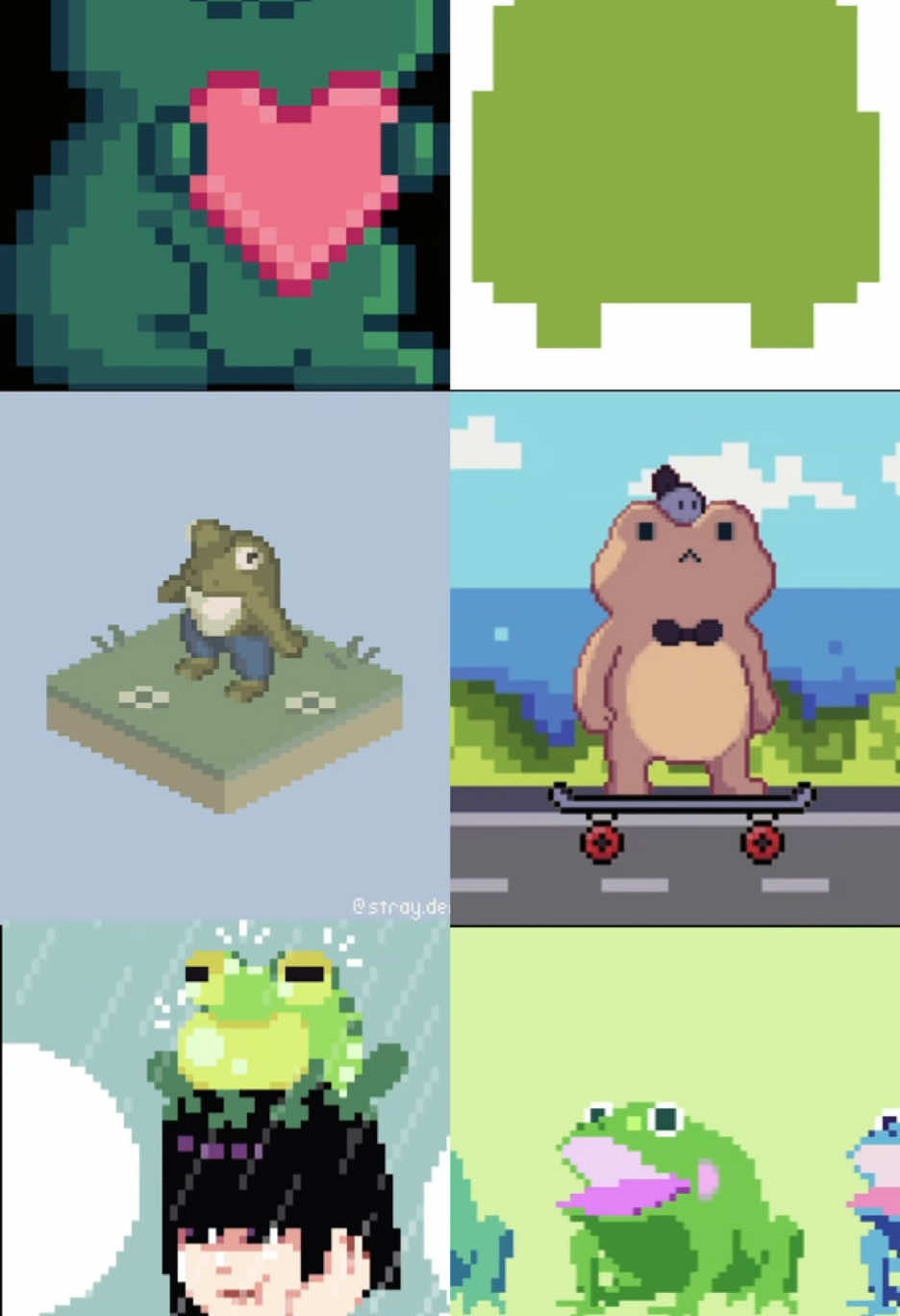 Pixel art frogs! Who else loves frog?? 🐸 #pixel #pixelart #art #lofi #lofibeats #8bit #8bitart #CapCut #chill #aesthetic #vibes 