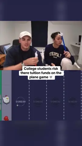 College students risk there tuition funds on the plane game 💀 #kickstreaming 
