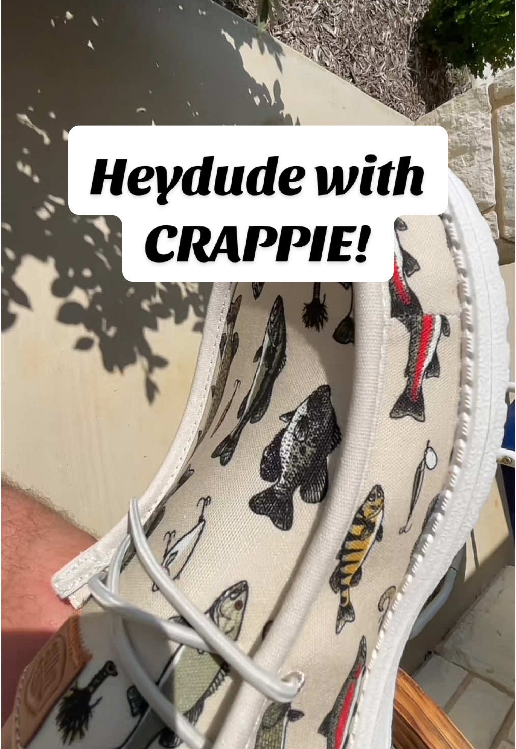 Finally some Heydudes with crappie on there! #heydudeshoes #mensshoes 