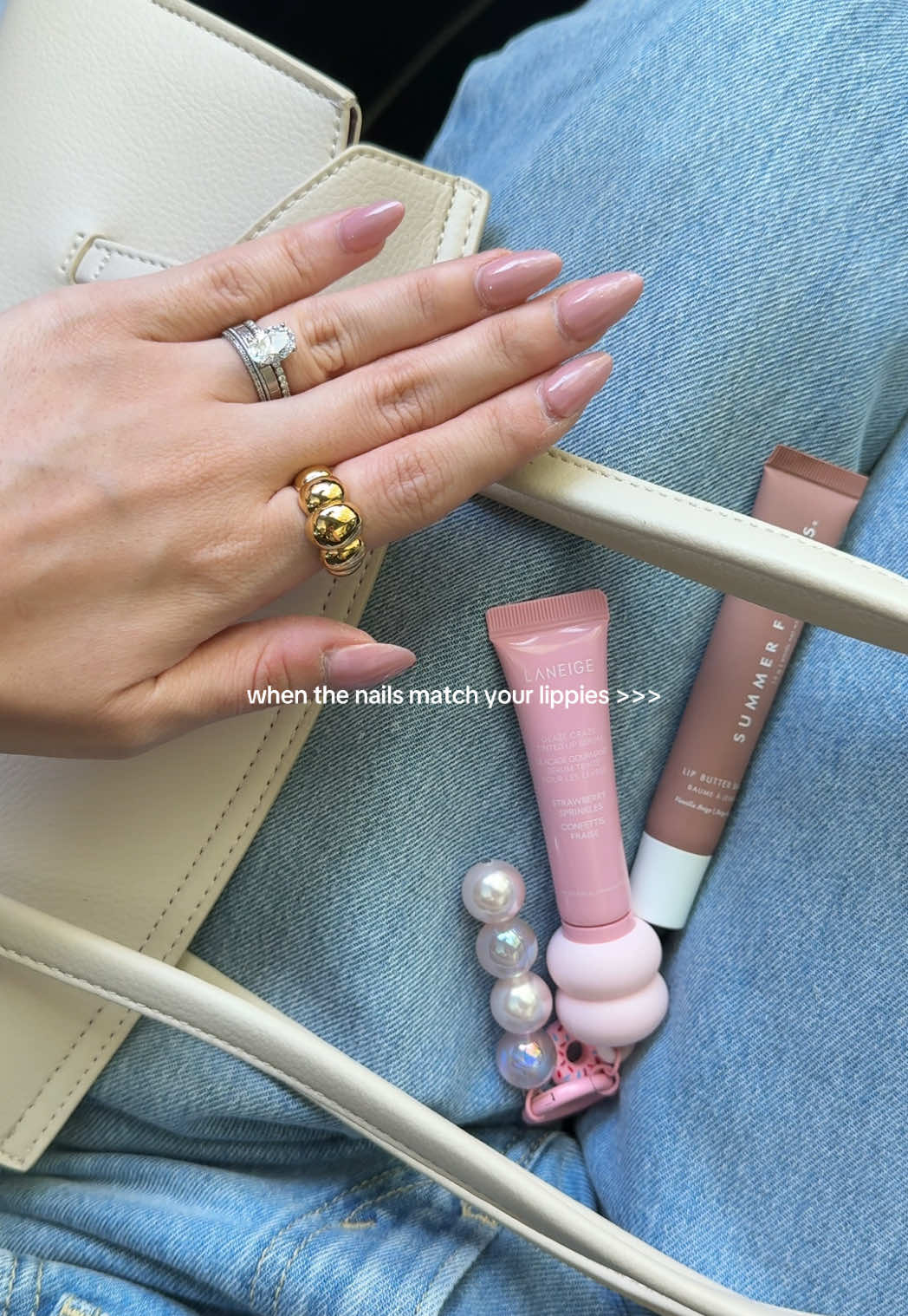 pink nails + pink lippies 💅 #nailinspo #pinknails #pinklipgloss #summerfridays #laneige #lipbalm #aesthetic #lippies 