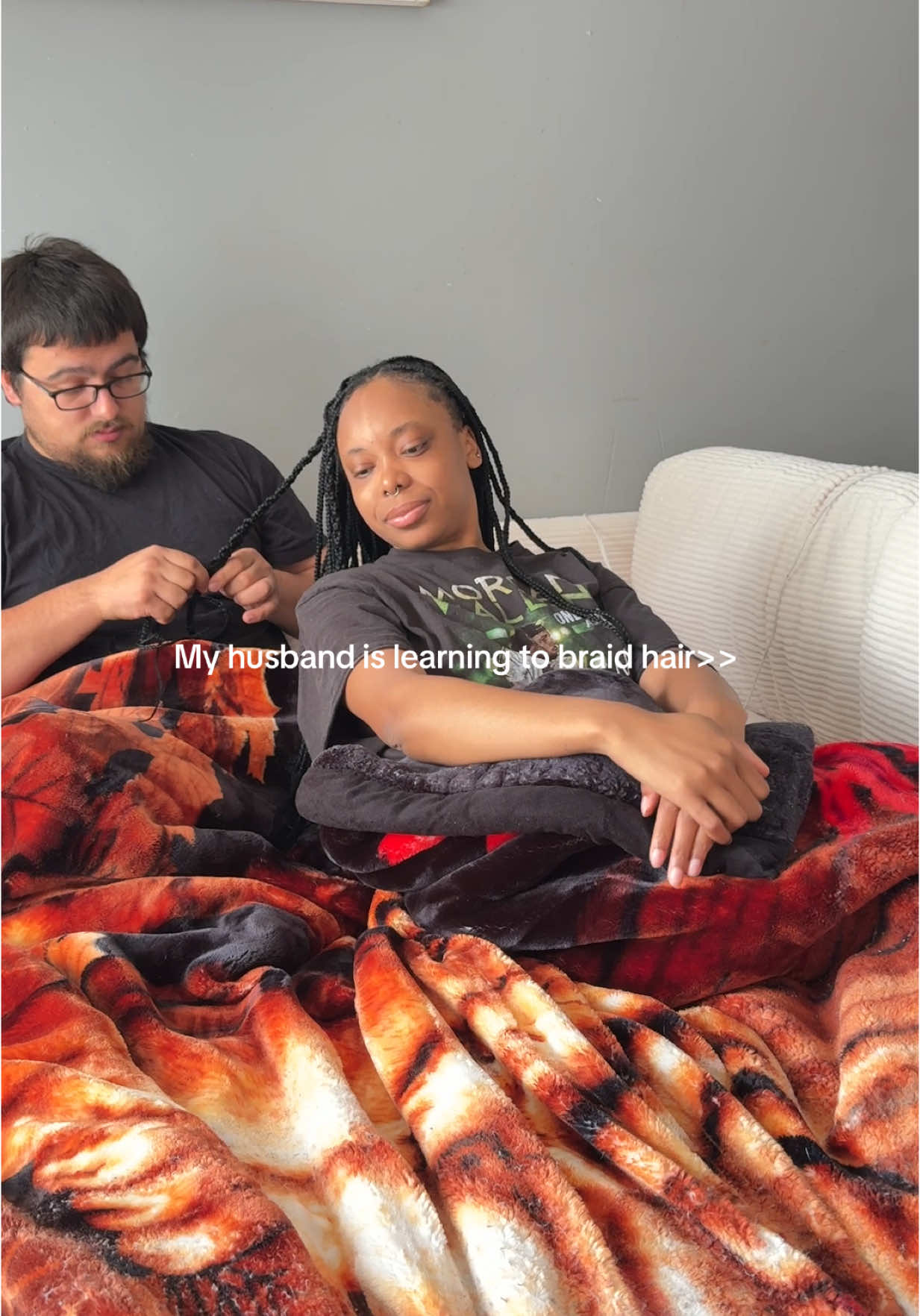 🥹🥹 #husbandwife #husbandandwife #braidinghair #interracialcouple #marriage #marriedlifebelike 