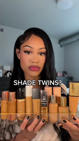 this is for the medium girlys with neutral/warm undertones!! i’m also always in the middle of two shades😩 i mix a lot and some of these include my winter and summer shade #shadetwins #shadetwin #foundation #makeup #neutralundertone 