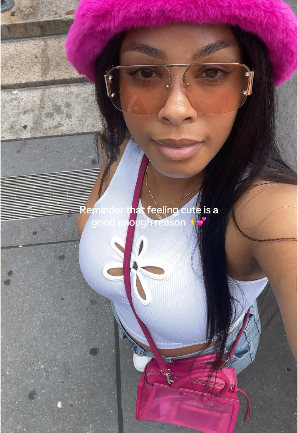 for da girls who treat every day like a mood board 🤍🗽 top: @Rainbow Shops  hat: @AKIRA  bag: @Brandon Blackwood NYC  #ootdinspo #outfitinspo #nyc #fitcheck #springoutfit #missalanablack 
