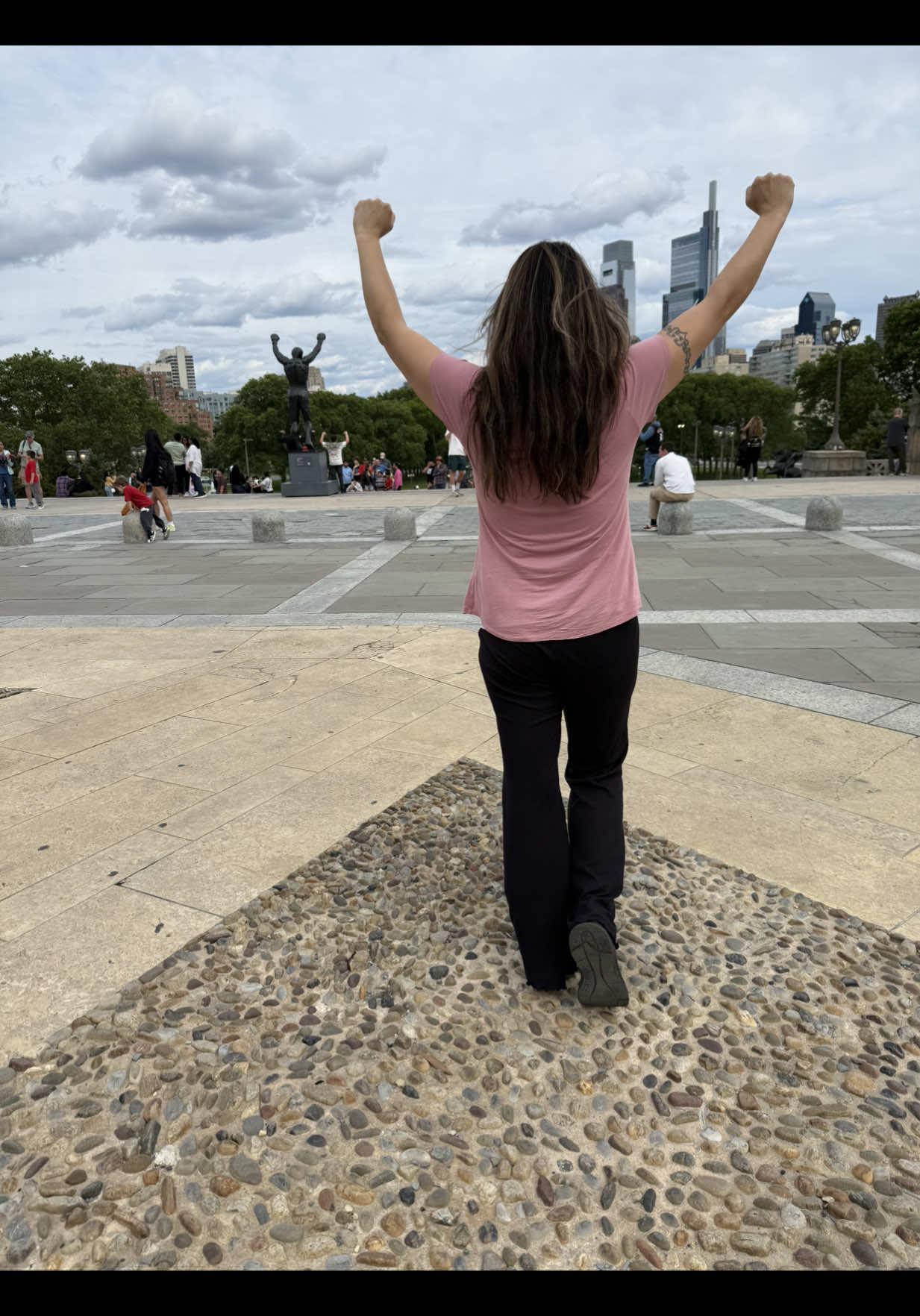 Running up the Rocky Stairs with two of my kids. New core memory made for me. ❤️ #fypシ #fypシ゚viral #viralvideo #trending #algorithm #Siblings #phillytiktok #rocky 