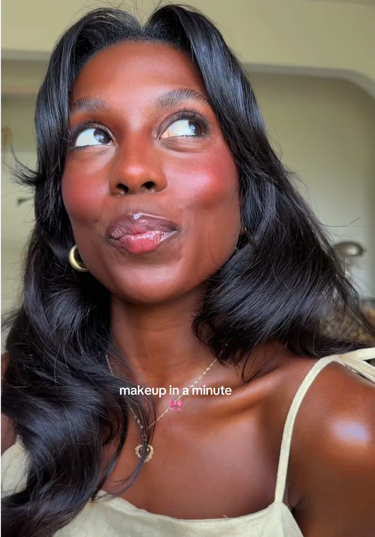 brb working on my updated summer makeup routine ⭐️ bronzey, blushy & everything in between #blackgirlmakeup 